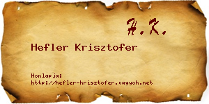 Hefler Krisztofer névjegykártya